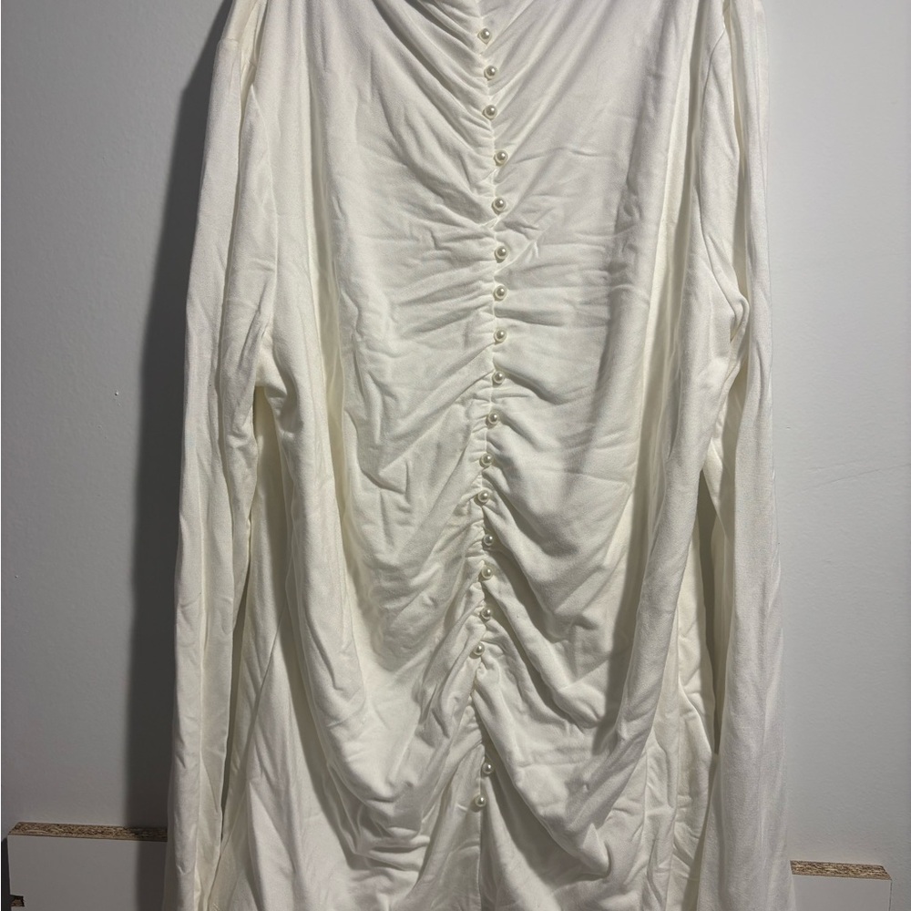 Elie Tahari Cream Ruched Blouse